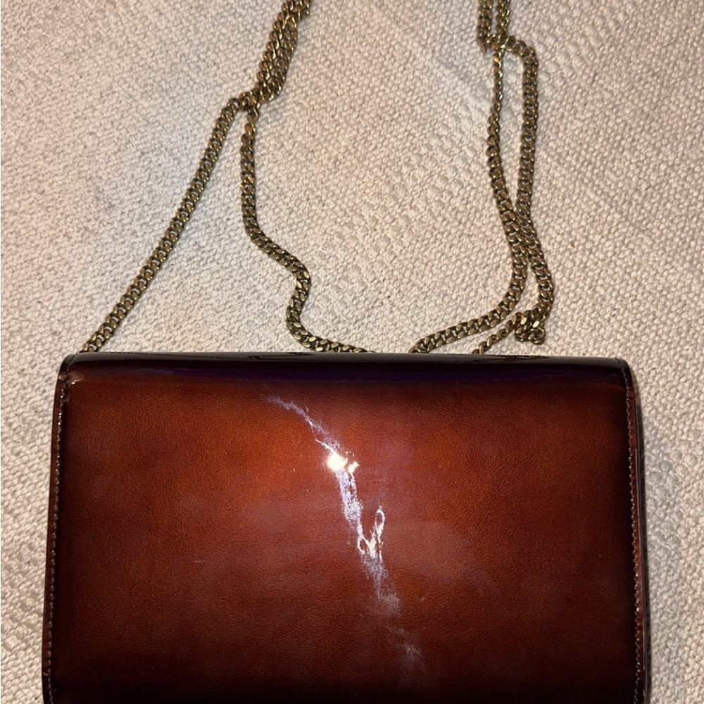 Saint Laurent Cassandre Uptown Patent Leather Envelope Wallet on a Chain. - Picture 7 of 9